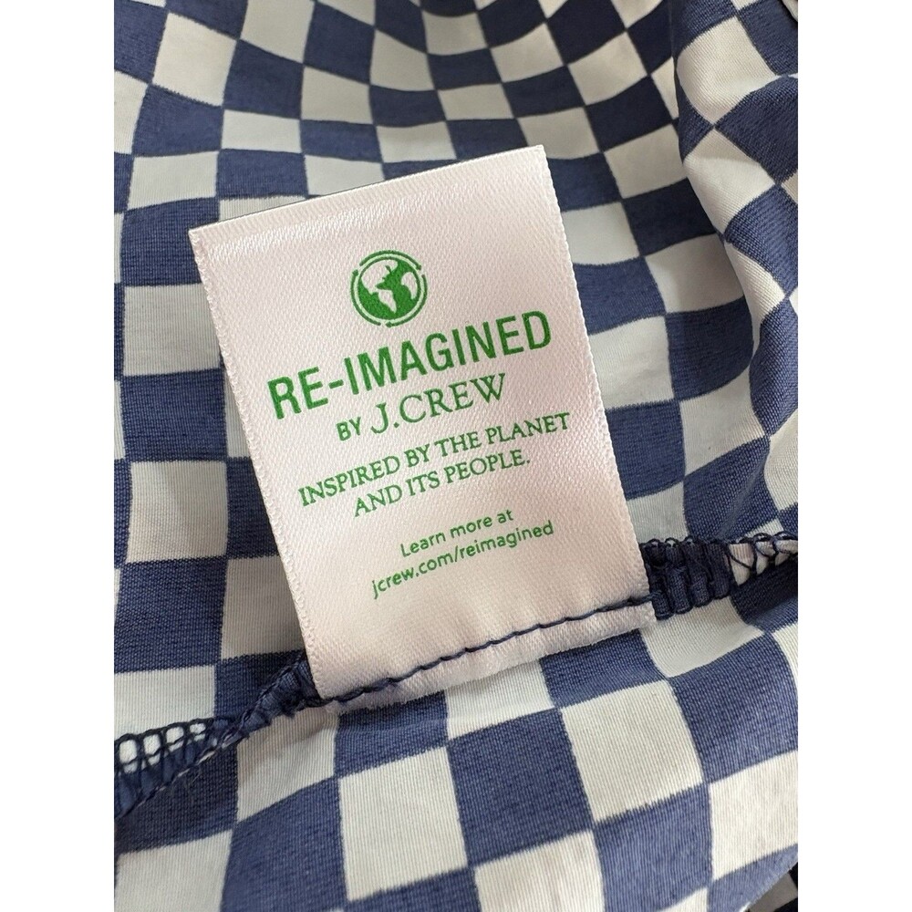 J. Crew NWT Navy White Anorak XL Checkerboard Active Woman Hooded Zipper Jacket - Picture 8 of 13